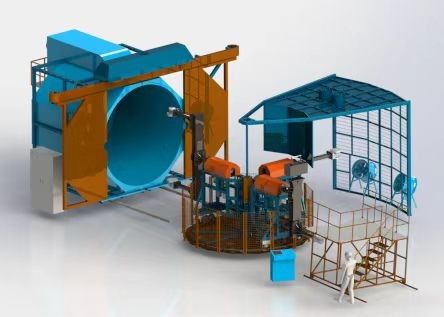 Buy Three Arm Tower Rotomolding Equipment Automatic PLC Controlled Rotary Plastic Forming online manufacture